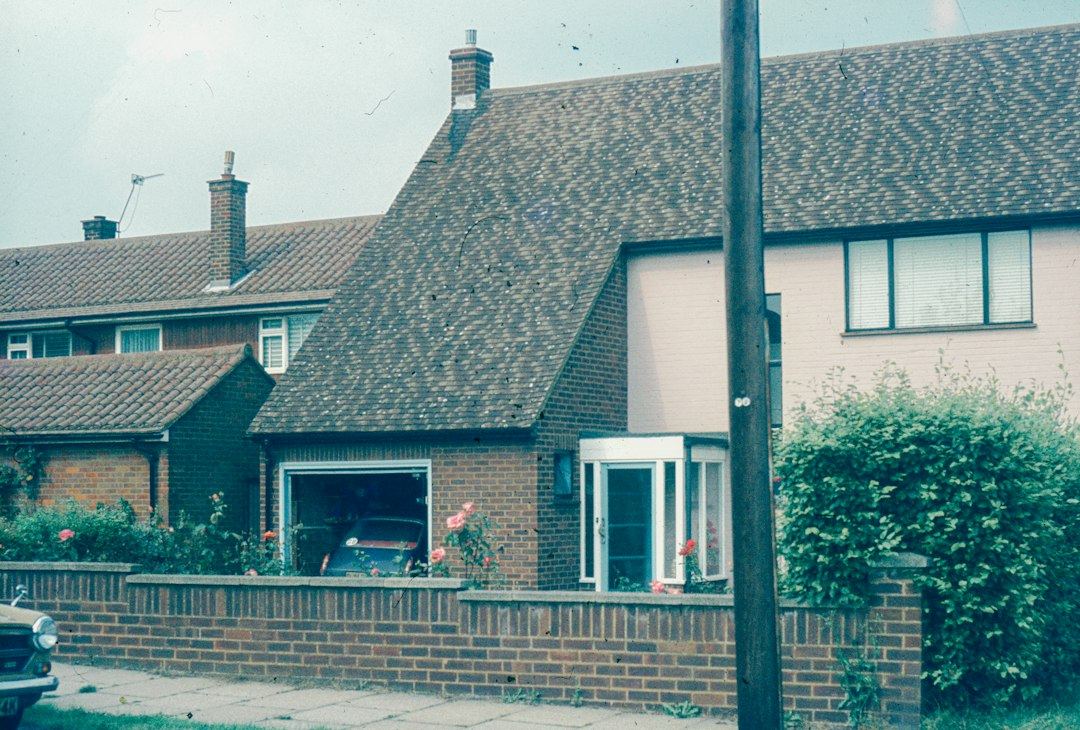 A residential house with a garage